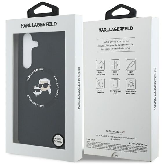 Karl Lagerfeld Silicone Karl &amp; Choupette Heads MagSafe Case for Samsung Galaxy S25 FE - Black - Uncategorized Cases (2) - Cases - Techbox