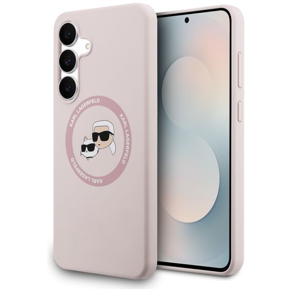 Karl Lagerfeld Silicone Karl &amp; Choupette Heads MagSafe Case for Samsung Galaxy S25 FE - Pink | Techbox