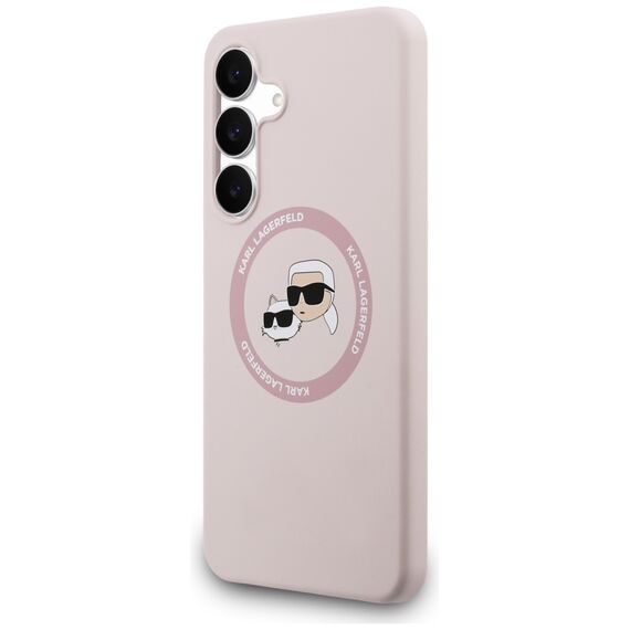 Karl Lagerfeld Silicone Karl &amp; Choupette Heads MagSafe Case for Samsung Galaxy S25 FE - Pink | Techbox