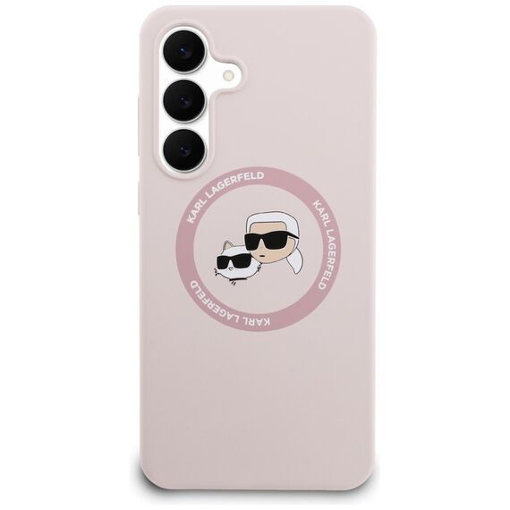 Karl Lagerfeld Silicone Karl &amp; Choupette Heads MagSafe Case for Samsung Galaxy S25 FE - Pink | Techbox