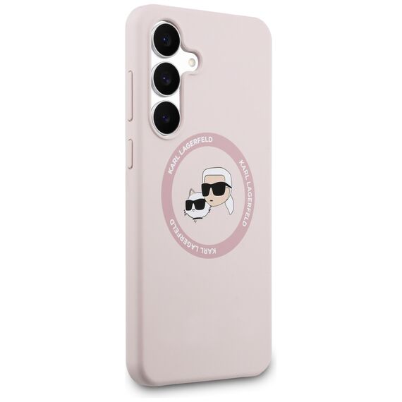 Karl Lagerfeld Silicone Karl &amp; Choupette Heads MagSafe Case for Samsung Galaxy S25 FE - Pink | Techbox