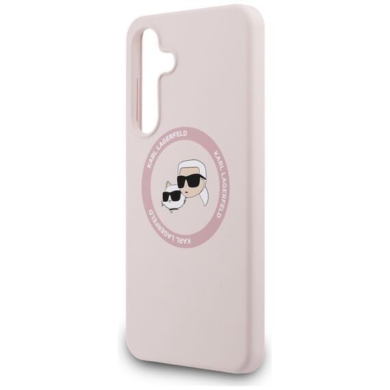 Karl Lagerfeld Silicone Karl &amp; Choupette Heads MagSafe Case for Samsung Galaxy S25 FE - Pink | Techbox
