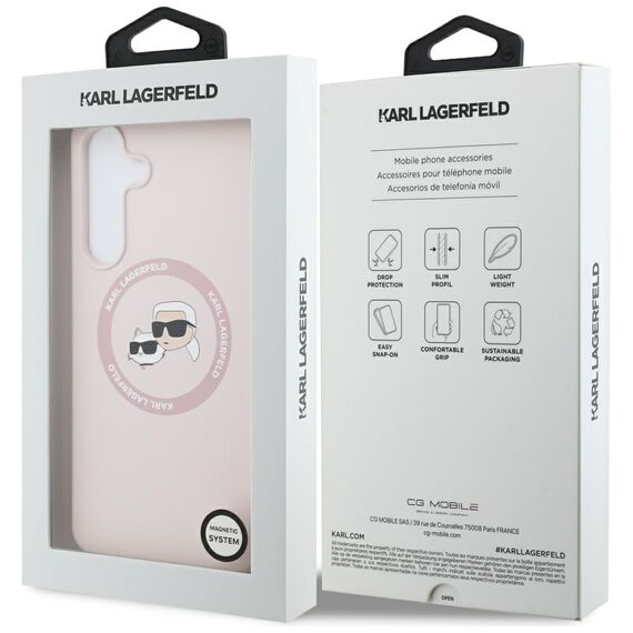 Karl Lagerfeld Silicone Karl &amp; Choupette Heads MagSafe Case for Samsung Galaxy S25 FE - Pink | Techbox