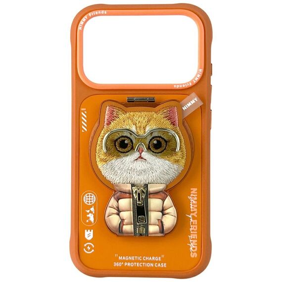Nimmy Cool&amp;Cute 2.0 Cat Case for iPhone 17 Pro Max with Magnetic Hanger - Orange | Techbox