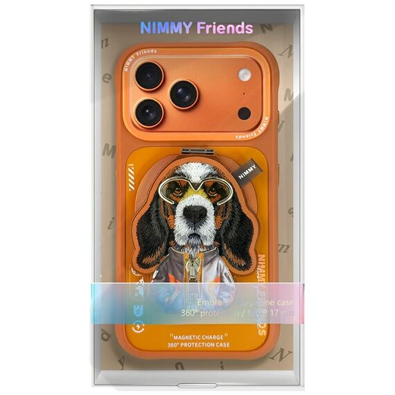 Nimmy Cool&amp;Cute 2.0 Dog Case for iPhone 17 Pro with Magnetic Hanger - Orange | Techbox