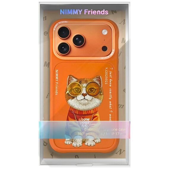 Nimmy Glasses Cool Cat Case for iPhone 17 Pro - Orange | Techbox