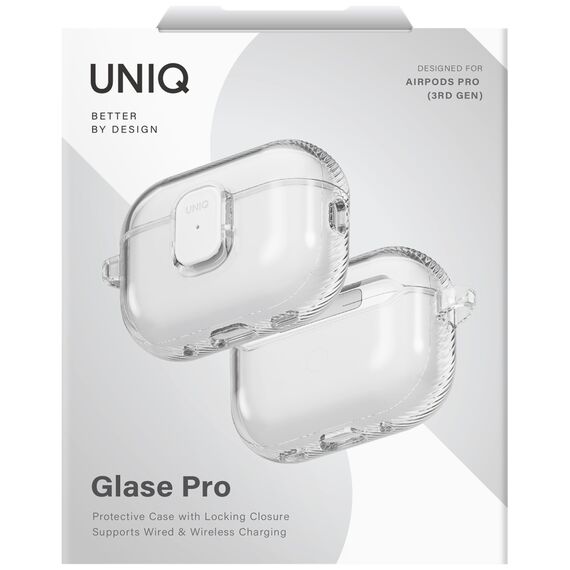 Uniq Glase Pro Case for AirPods Pro 3 Lock Case - Transparent | Techbox