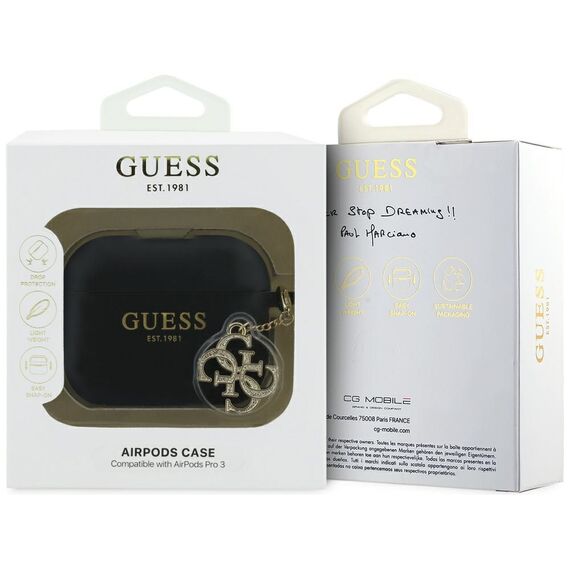 Guess Silicone 4G Charm Case for AirPods Pro 3 - Black