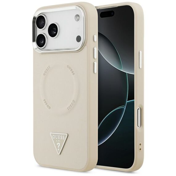 Guess Triangle Logo MagSafe Case for iPhone 17 Pro - Beige
