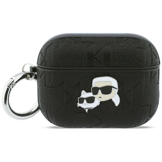Karl Lagerfeld Monogram Karl &amp; Choupette Head Case for AirPods Pro 3 - Black
