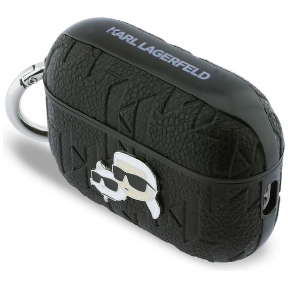 Karl Lagerfeld Monogram Karl &amp; Choupette Head Case for AirPods Pro 3 - Black