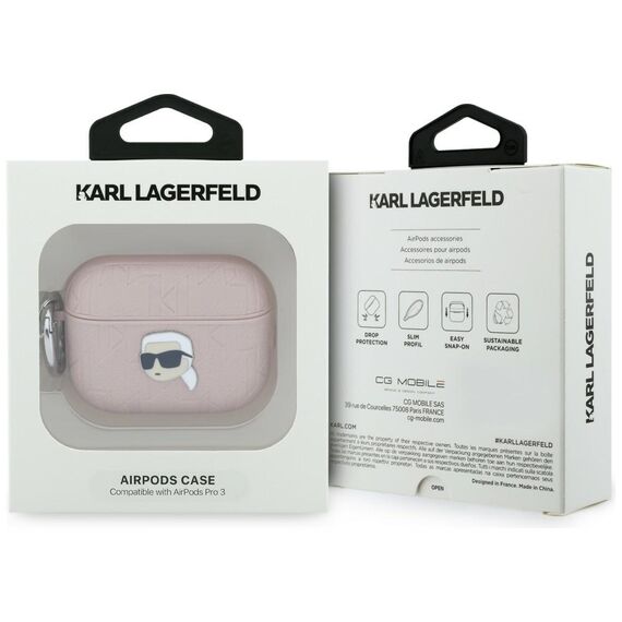 Karl Lagerfeld Monogram Karl Head Case for AirPods Pro 3 - Pink