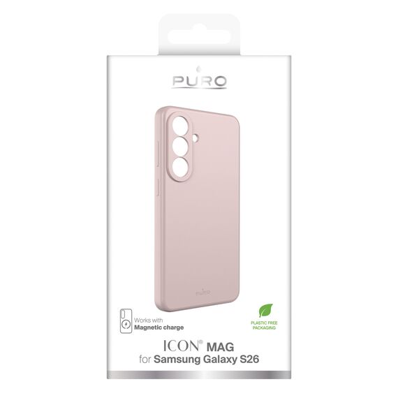 Puro ICON MAG ns Samsung Galaxy S26 Silicone Case Compatible with MagSafe - Pink | Techbox