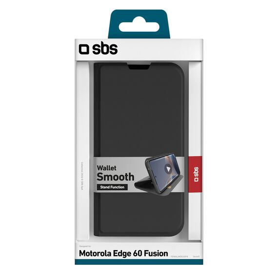 SBS Wallet Smooth case for Motorola Edge 60 Fusion with flap - black | Techbox