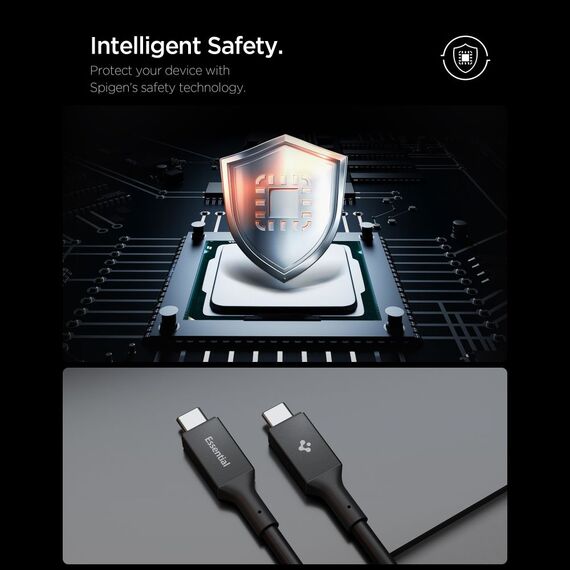 Spigen Essential EB24012CC USB-C / USB-C 240W 120cm Cable - Black