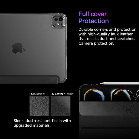 Spigen Liquid Air Folio Case for iPad Pro 11” (2024) iPad Pro 11” (2025) - Black