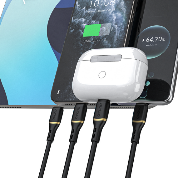 Dudao 1M 30W liquid silicone data cable Lightning Black