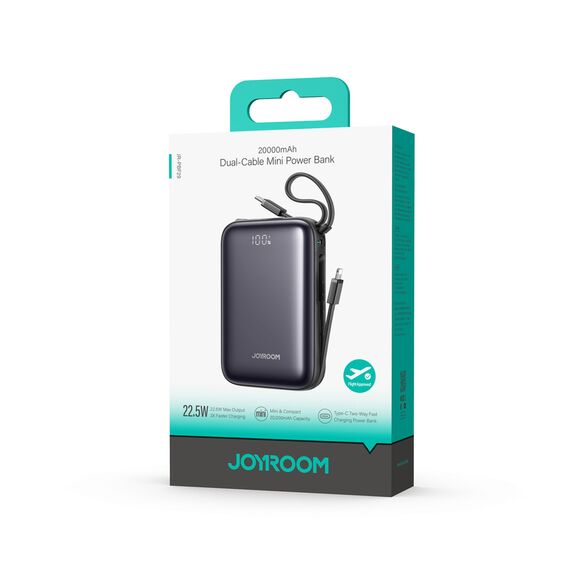 Joyroom JR-PBF29 20000mAh 22.5W Powerbank with Double Cable - Black | Techbox