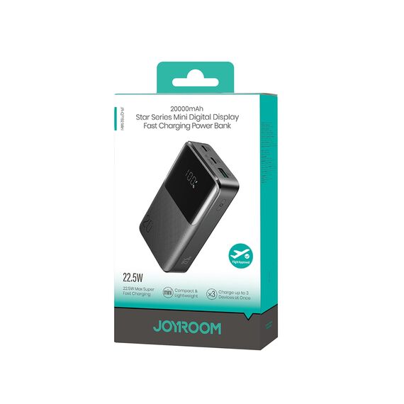 Joyroom JR-QP192 Star Series Mini 20000mAh 22.5W Powerbank with Digital Display - Black | Techbox