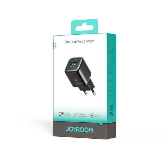 Joyroom JR-TG7 33W USB-A + USB-C Wall Charger - Black - Travel Chargers - Smartphone Chargers - Techbox