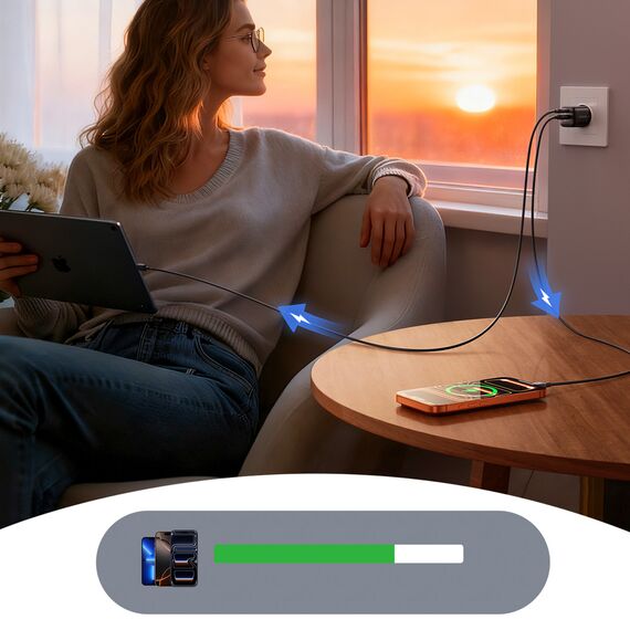Joyroom JR-TG7 33W USB-A + USB-C Wall Charger - Black - Travel Chargers - Smartphone Chargers - Techbox