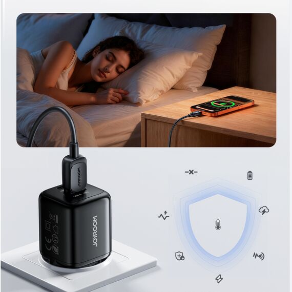 Joyroom JR-TG7 33W USB-A + USB-C Wall Charger - Black - Travel Chargers - Smartphone Chargers - Techbox