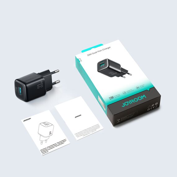 Joyroom JR-TG7 33W USB-A + USB-C Wall Charger - Black - Travel Chargers - Smartphone Chargers - Techbox