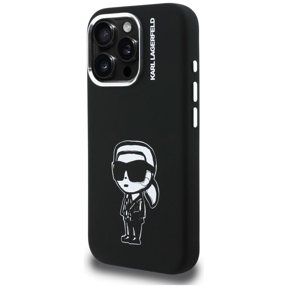 Karl Lagerfeld Silicone Karl Sketch MagSafe Case for iPhone 16 Pro - Black