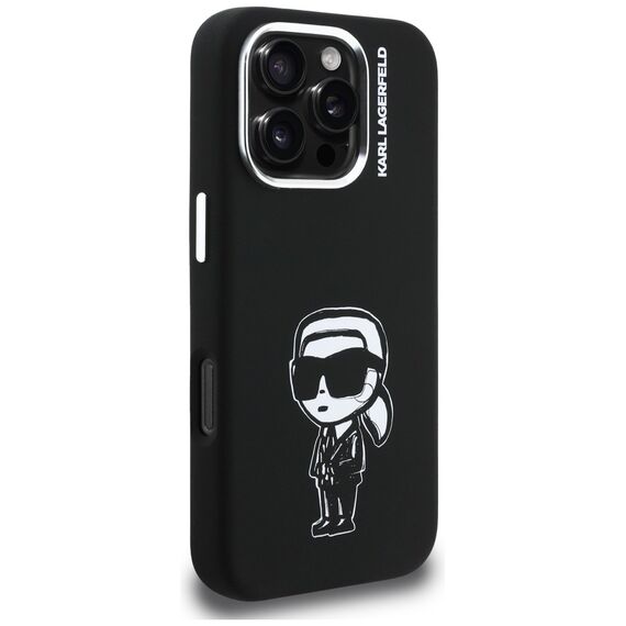 Karl Lagerfeld Silicone Karl Sketch MagSafe Case for iPhone 16 Pro - Black