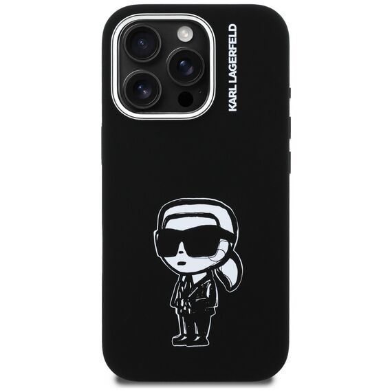 Karl Lagerfeld Silicone Karl Sketch MagSafe Case for iPhone 16 Pro Max - Black