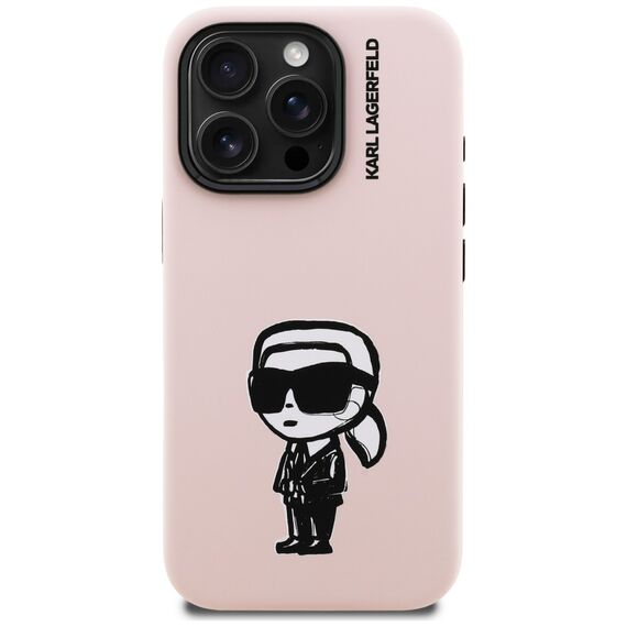 Karl Lagerfeld Silicone Karl Sketch MagSafe Case for iPhone 16 Pro Max - Pink