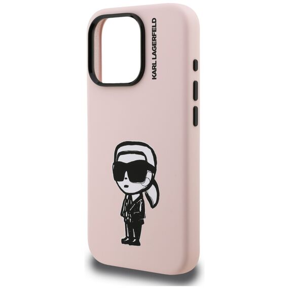 Karl Lagerfeld Silicone Karl Sketch MagSafe Case for iPhone 16 Pro Max - Pink