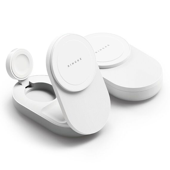 Ringke QI2.2 25W 3in1 Magnetic MagSafe Inductive Charger - White