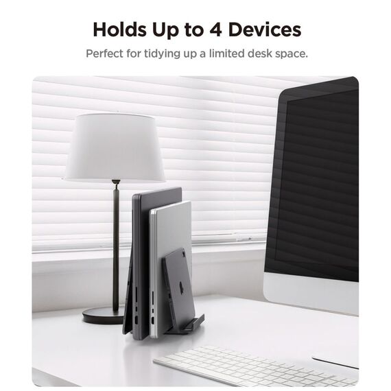 Spigen LD208S4 Desk Organizer for Laptops, Tablets, Smartphones, Keyboards - Gray