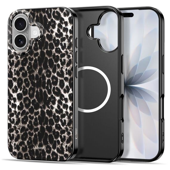 Tech-Protect Lamano MagSafe case for iPhone 17 - black and brown