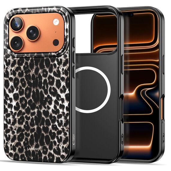 Tech-Protect Lamano MagSafe case for iPhone 17 Pro Max - black and brown
