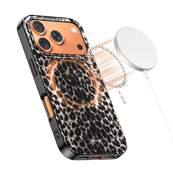 Tech-Protect Lamano MagSafe case for iPhone 17 Pro Max - black and brown