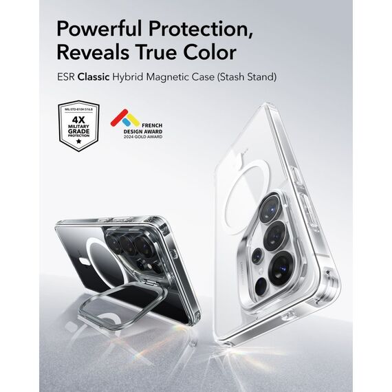 ESR Classic Hybrid Kickstand MagSafe Case for Samsung Galaxy S26 Ultra - Clear