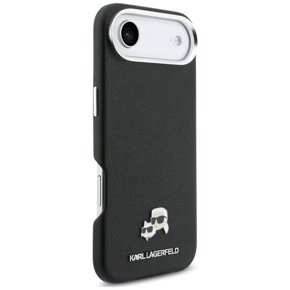 Karl Lagerfeld Karl &amp; Choupette Head Pins Saffiano MagSafe Case for iPhone Air - Black
