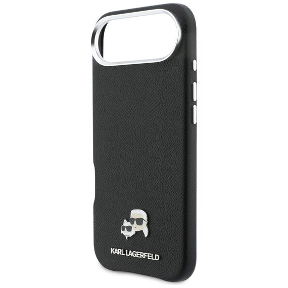 Karl Lagerfeld Karl &amp; Choupette Head Pins Saffiano MagSafe Case for iPhone Air - Black
