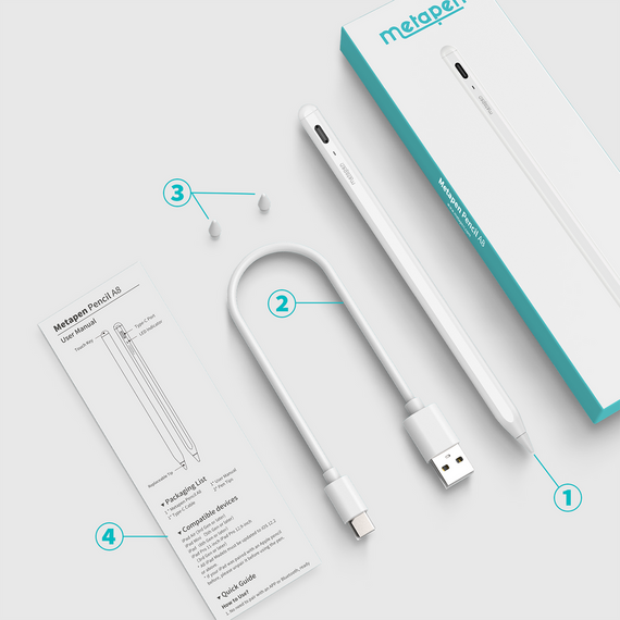 Metapen Pencil A8 for iPad - White | Techbox