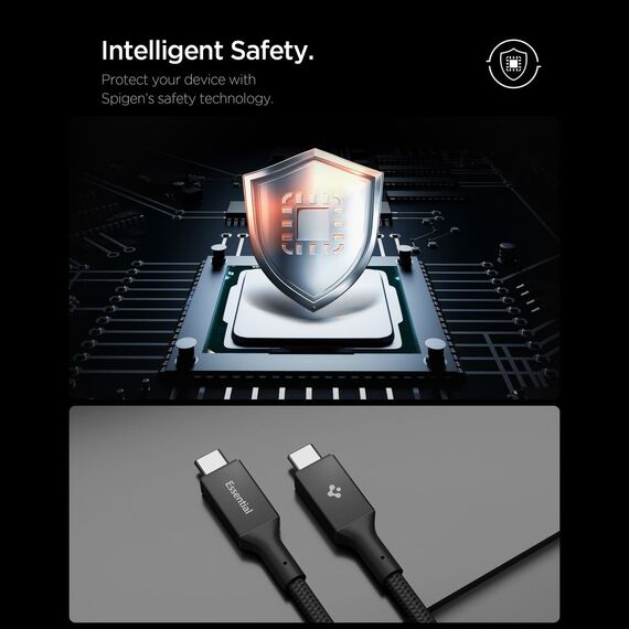 Spigen Essential EB10015CC USB-C / USB-C 100W 150cm Cable - Black