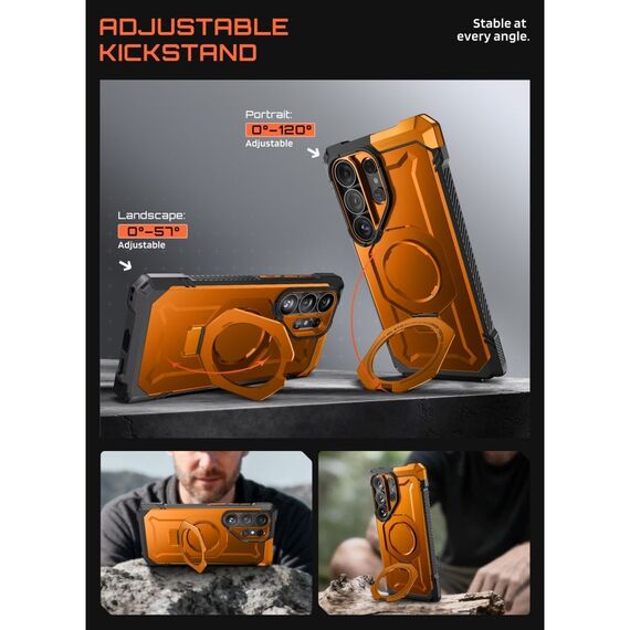 Supcase UB Grip Mag MagSafe Case for Samsung Galaxy S26 Ultra - Orange and Black