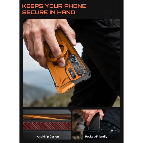 Supcase UB Grip Mag MagSafe Case for Samsung Galaxy S26 Ultra - Orange and Black