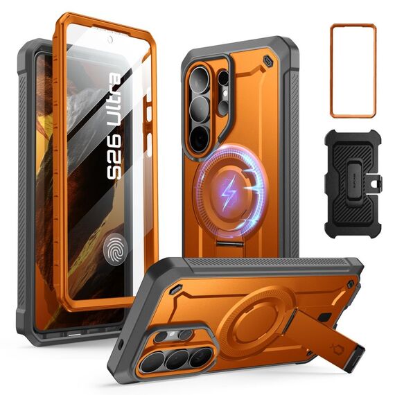 Supcase Unicorn Beetle Pro Mag MagSafe 2-set Case for Samsung Galaxy S26 Ultra - Black and Orange
