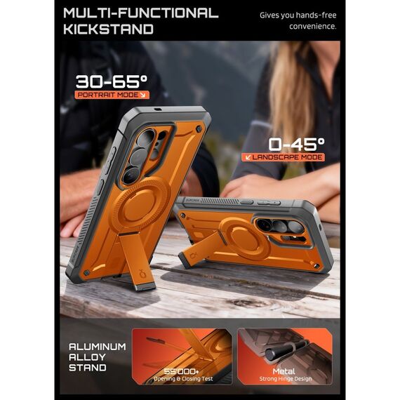 Supcase Unicorn Beetle Pro Mag MagSafe 2-set Case for Samsung Galaxy S26 Ultra - Black and Orange