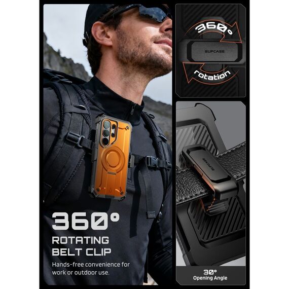 Supcase Unicorn Beetle Pro Mag MagSafe 2-set Case for Samsung Galaxy S26 Ultra - Black and Orange