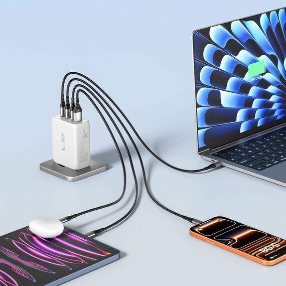 Tech-Protect NC200W-GaN 4-Port 200W Wall Charger - White