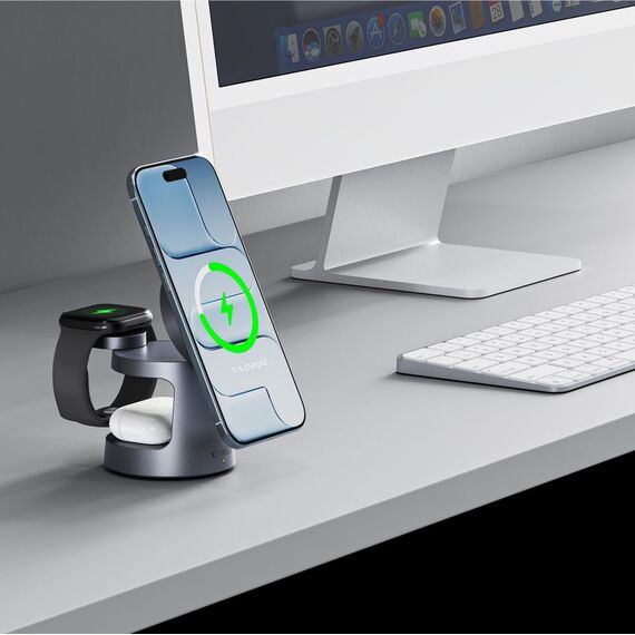Tech-Protect QI2.2-25W-A48 3in1 Magnetic Wireless Charger - Navy Blue