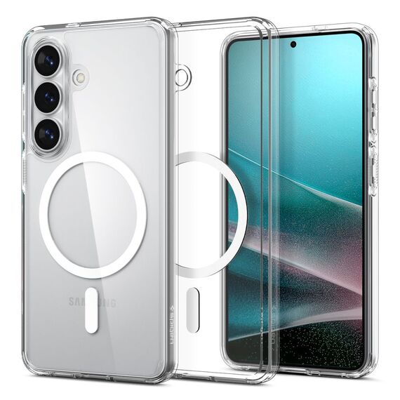 Spigen Ultra Hybrid Mag MagSafe Case for Samsung Galaxy S26 - Clear and White